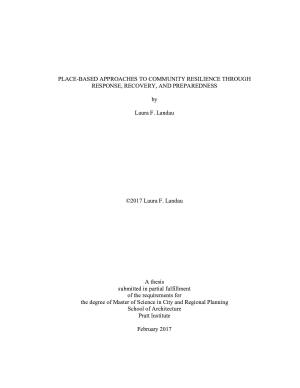 Place-Based Approaches to Community Resilience through Response, Recovery, and Preparedness