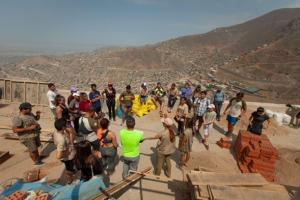 People gathered together in Lima, Peru
