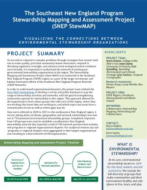 The Southeast New England Program Stewardship Mapping and Assessment Project