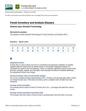 Forest Inventory and Analysis Glossary - Standard Terminology