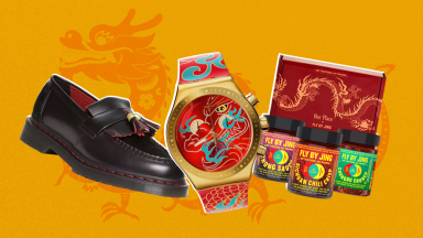 Dr. Marten tassel, Swatch dragon watch, Fly by Jing triple threat