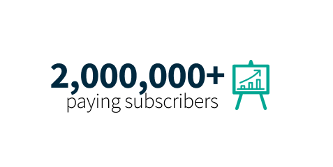 Over 2,000,000 paying subscribers
