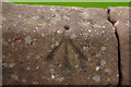 SJ4065 : Rivet Bench Mark, City Wall, Nuns Road by Mark Anderson