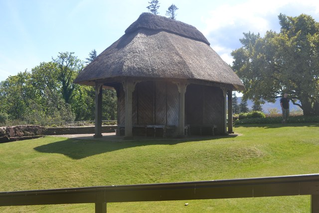 Thatched shelter , Brodick Castle