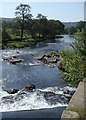 SK2568 : River Derwent downstream from weir by Andrew Hill