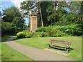 SZ0791 : Bench and water tower, Bournemouth Upper Gardens by Malc McDonald