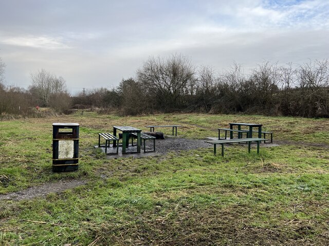 Seating area in Leddy's Field