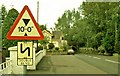 J1984 : Old and new road signs at Dunadry by Albert Bridge