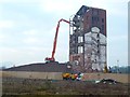 NS3975 : Ballantine's Distillery brick tower being demolished by Lairich Rig