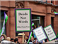 SJ8398 : Manchester Day 2019, 'Deeds not Words' by David Dixon