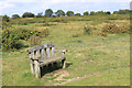 SU5164 : Wooden Seat on Crookham Common by Des Blenkinsopp