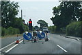 SJ2618 : Road works near Four Crosses by Bill Boaden