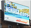 J3373 : Jet2 digital advertisement, Belfast (January 2017) by Albert Bridge