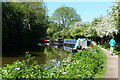 SP0271 : Narrowboats moored along the Worcester and Birmingham Canal by Mat Fascione