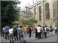 TL4458 : Tourists outside Trinity College by Mr Ignavy