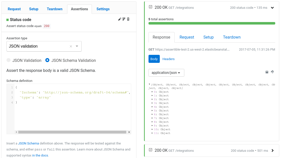 API monitoring dashboard Assertible API performance monitoring and metrics with Assertible