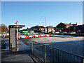 SJ8292 : Road works at the junction of Barlow Moor Road, Mauldeth Road West and Hardy Lane, Chorlton by Phil Champion