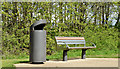 J3675 : Litter bin and seat, Victoria Park, Belfast (April 2015) by Albert Bridge