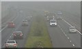 J3775 : A misty Sydenham bypass, Belfast - October 2015(2) by Albert Bridge