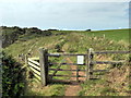 SS0897 : Gate on Pembrokeshire Coast Path near Lydstep by PAUL FARMER