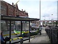 SJ8990 : Temporary bus stop by Gerald England