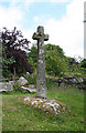 SX5372 : Old Wayside Cross by the Village Green, Sampford Spiney Parish by Alan Rosevear