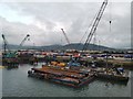 J3677 : Barges at Victoria Terminal 2 (VT2), Belfast Harbour by Phil Champion