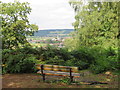 TQ1548 : Bench with a view over Dorking by Malc McDonald