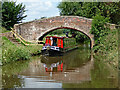 SK0419 : Narrowboat at Bridge No 38 near Brindley Bank by Roger  D Kidd