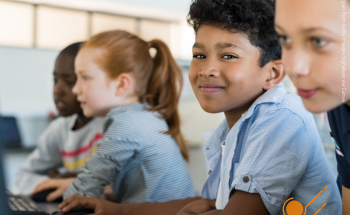 Children sitting in class