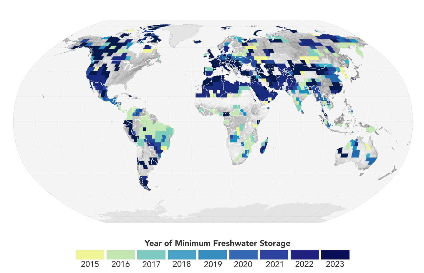 NASA Satellites Reveal Abrupt Drop in Global Freshwater Levels