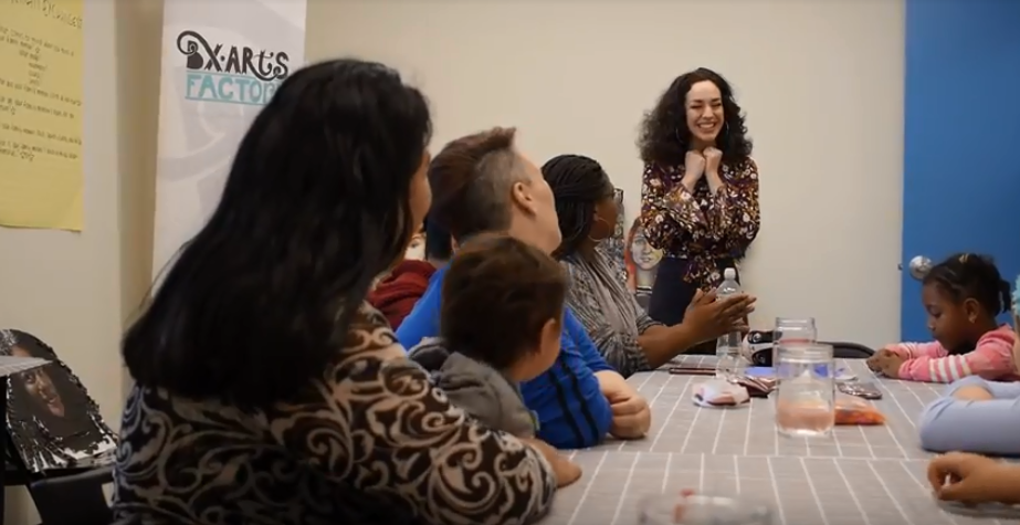 Artist leads workshop in the Bronx.