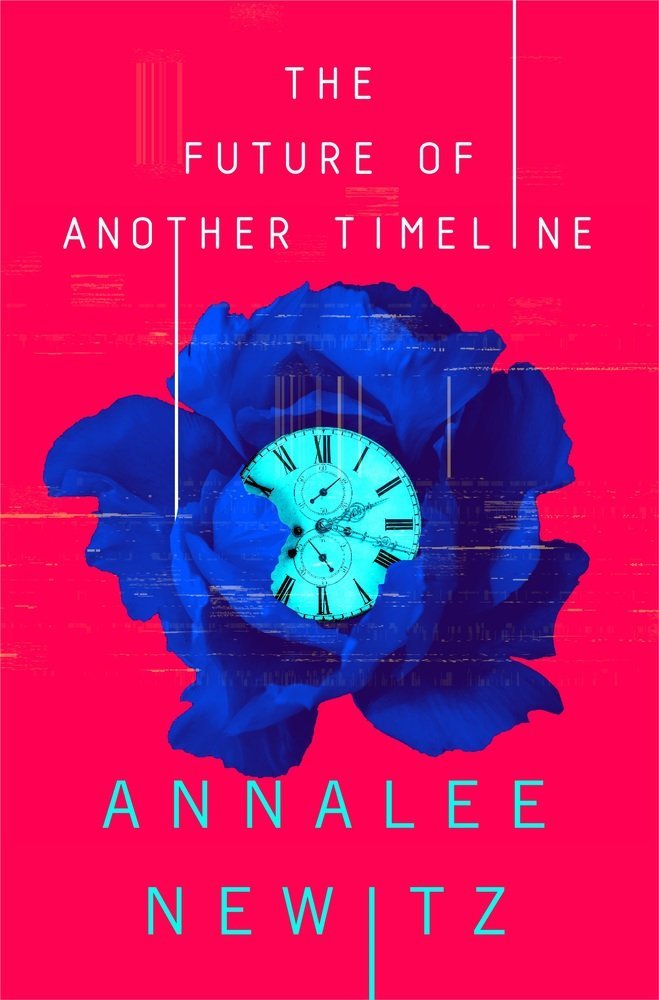 Book cover featuring a clock wrapped in petals.