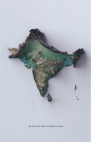 Elevation Map of South Asia