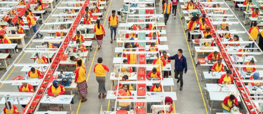 Lin Qi Workers at a Chinese shoe-making factory in Addis Ababa, Ethiopia.