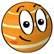 Illustration of Jupiter smiling.