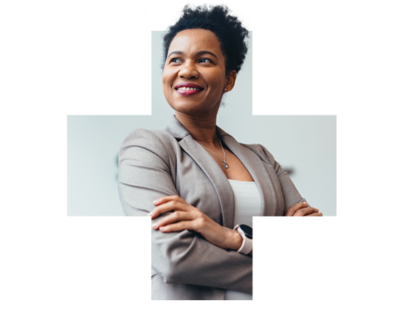 Large plus sign graphic