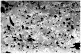 Microstructures of samples of a) forsterite, b) forsterite-chromite and c) corundum  refractory materials