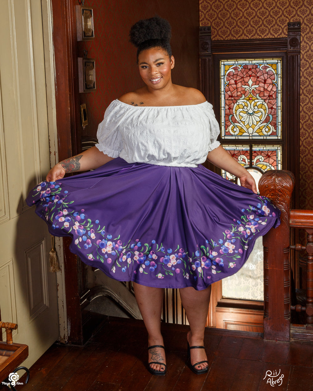 COLLAB: Rii Abrego Blueberry Midi Skirt