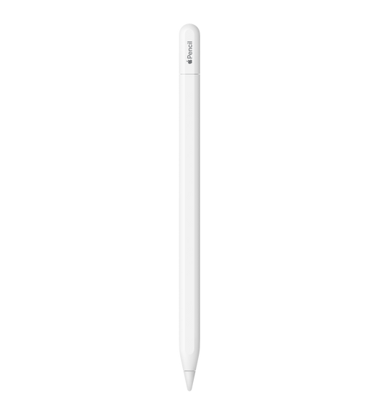 Apple Pencil (USB-C), bílý, gravírování Apple Pencil na víčku, slovo Apple je vyjádřené logem Apple