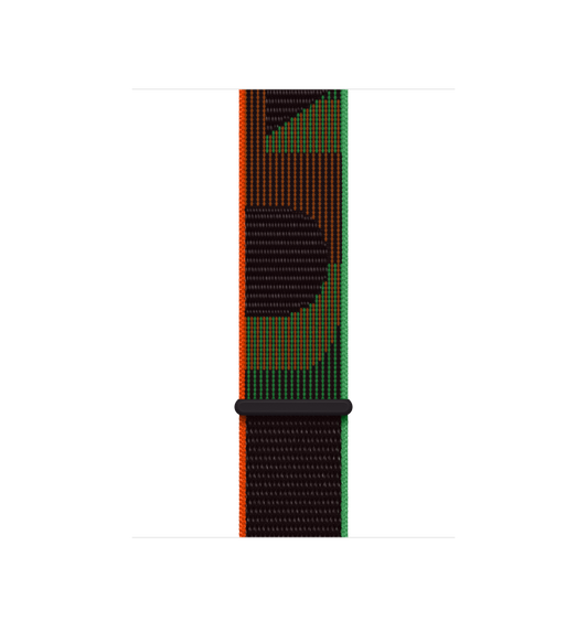 Black Unity Sport Loop band, black woven nylon with the word "unity" in red and green design, hook-and-loop fastener 