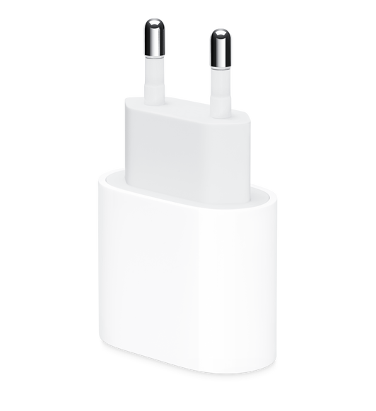 Apple 20와트 USB-C 전원 어댑터(타입 C 플러그 탑재)는 집이나 사무실에서 혹은 이동 중에 빠르고 효율적으로 충전할 수 있게 해줍니다.