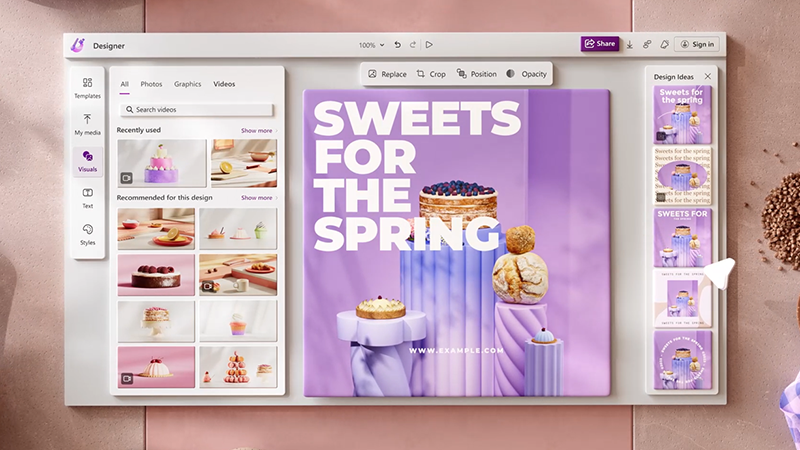รูปภาพของ Microsoft Designer ใหม่