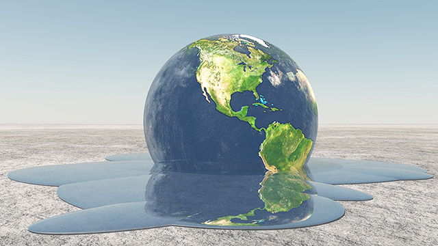 An illustration of the earth melting.