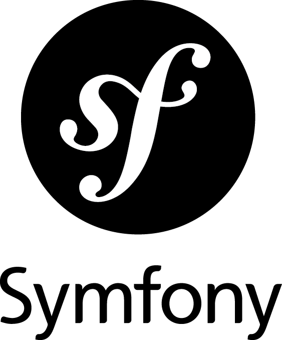 Symfony logo in black color and vertical orientation