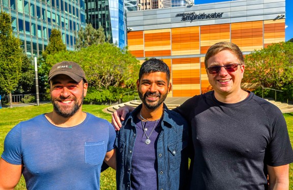 Kintsugi founders Barkin Doganay (left), Pujun Bhatnagar, (center), and Jeff Gibson (right).