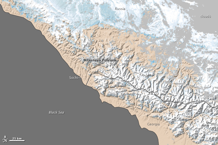 NASA Earth Observatory images by Jesse Allen, using data provided by George Riggs and Dorothy Hall (NASA/GSFC). Caption by Holli Riebeek.