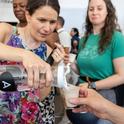 Edith de Guzman, shown pouring water, will participate in a panel discussion of Los Angeles water. The discussion will be followed by a blind water tasting. Photo by Shanley Kellis