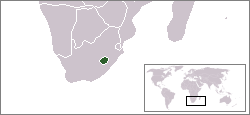 Geografisk plassering av Lesotho