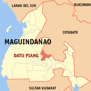 Mapa han Maguindanao nga nagpapakita kon hain nahamutangan an Datu Piang